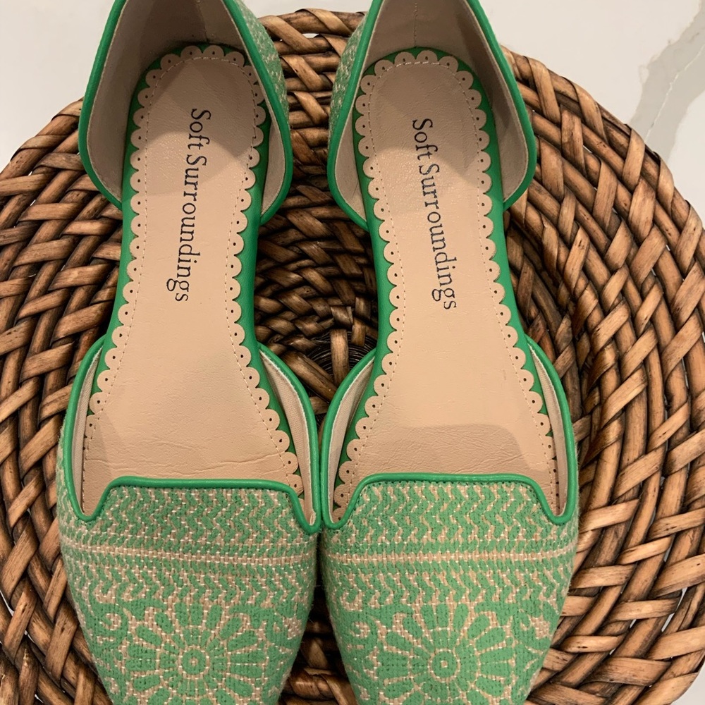 Soft Surroundings Turquoise Embroidered Loafers - Picture 2 of 7